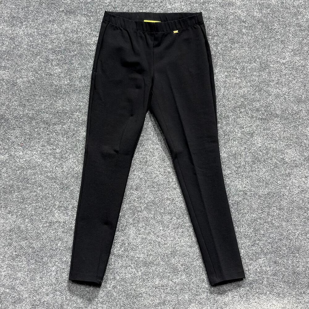 St. John Pants Womens P Black Knit Slim Tapered Dress Pull On Elastic Waist